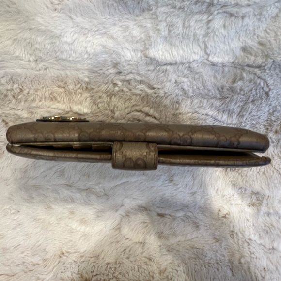 🤎Gucci Long Wallet Embossed Guccissima Monogram Gold Heart GG Logo - Picture 9 of 17